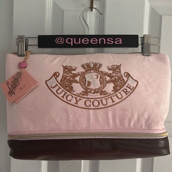 Juicy Couture Large Cosmetic Bag in Pink & Brown Scottie Dog - Picture 3 of 16